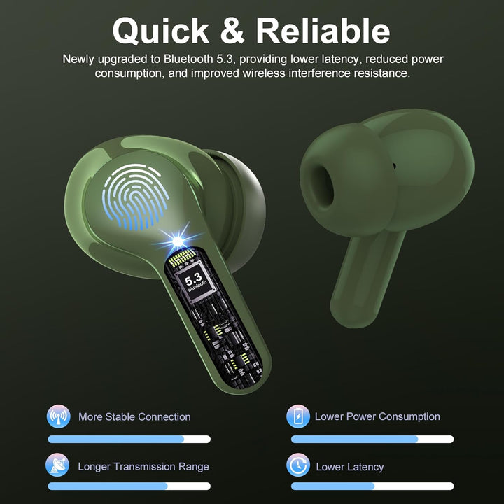 BESNOOW Auriculares inalámbricos, Bluetooth 5.4, estéreo de alta fi...
