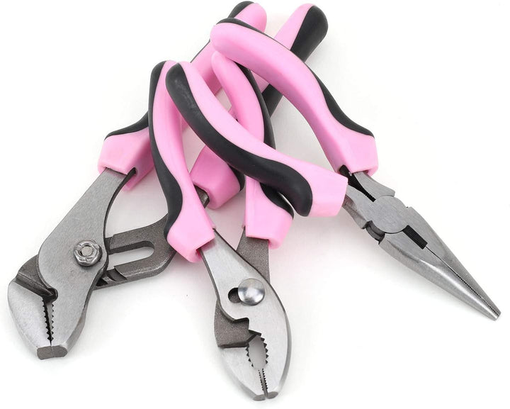 FASTPRO Juego de herramientas rosa, 220 piezas Lady's Home Repa...