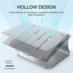 Soporte para portátil de aluminio con ventilación térmica, elevador para MacBook Air/Pro, Dell, HP, Lenovo, Microsoft Surface, Samsung de 11 a 16 pulgadas (color plateado espacial)