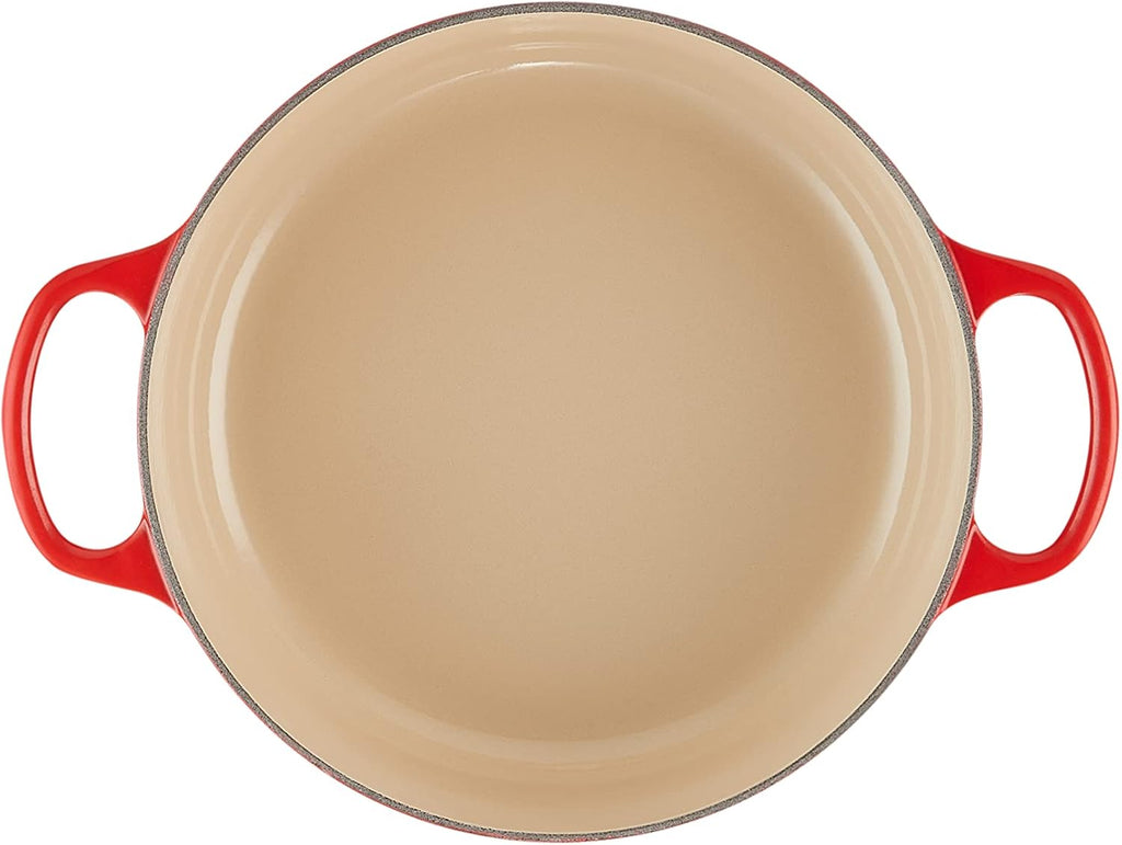 Le Creuset Horno holandés redondo ancho de hierro fundido esmaltado, 3.5 cuartos de galón., Cerise