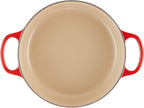 Le Creuset Horno holandés redondo ancho de hierro fundido esmaltado, 3.5 cuartos de galón., Cerise