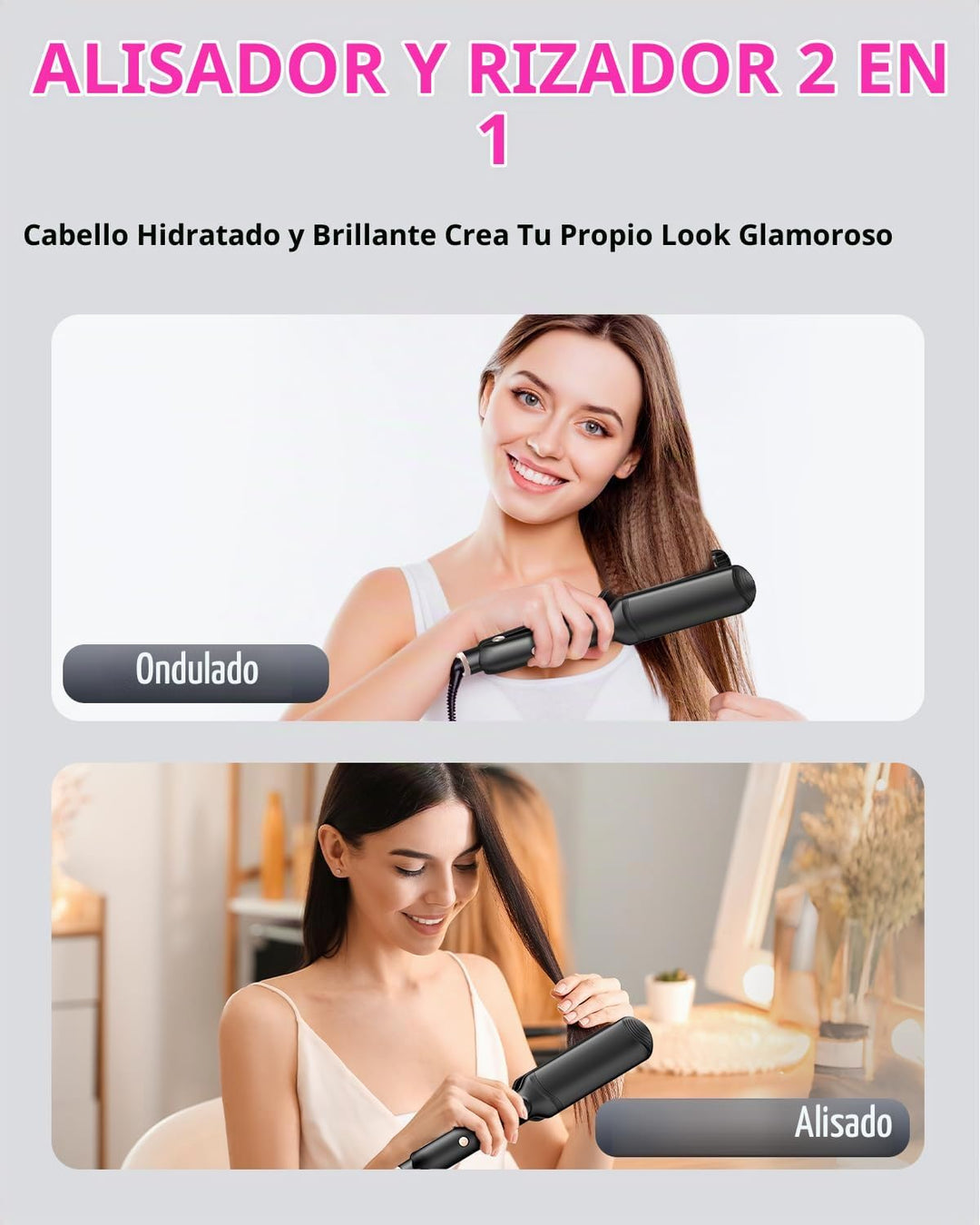 Onduladora de pelo rizadora, alisadora de cabello profesional para...