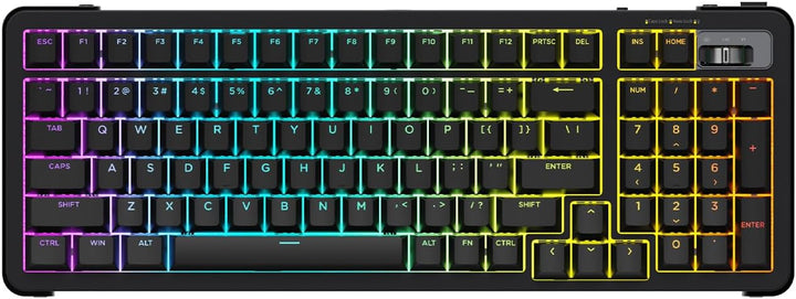 ROYALAXE - Teclado mecánico inalámbrico D98, BT\/2.4G\/USB-C Tri-Mo...