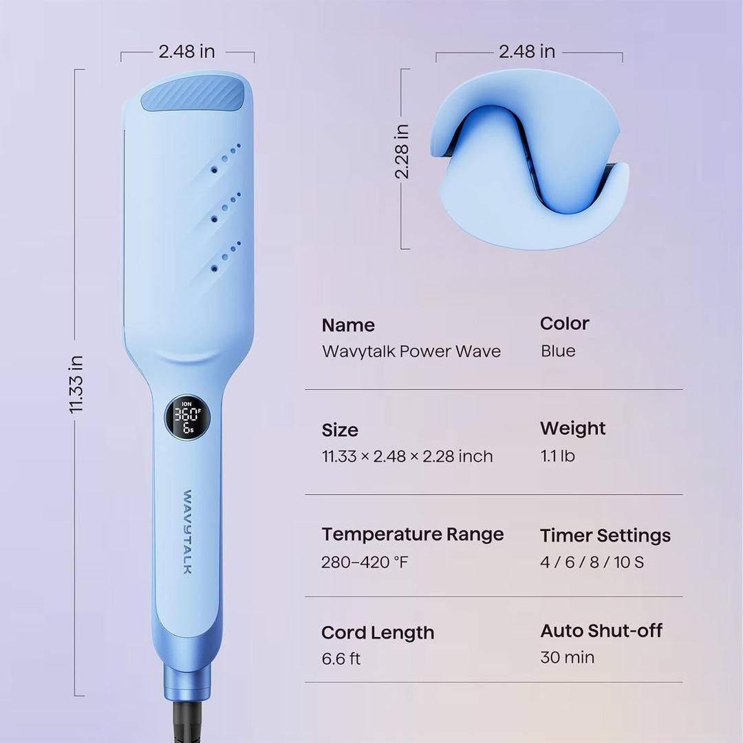 Wavytalk Power Wave rizador de cabello iónico para menos daño por c...