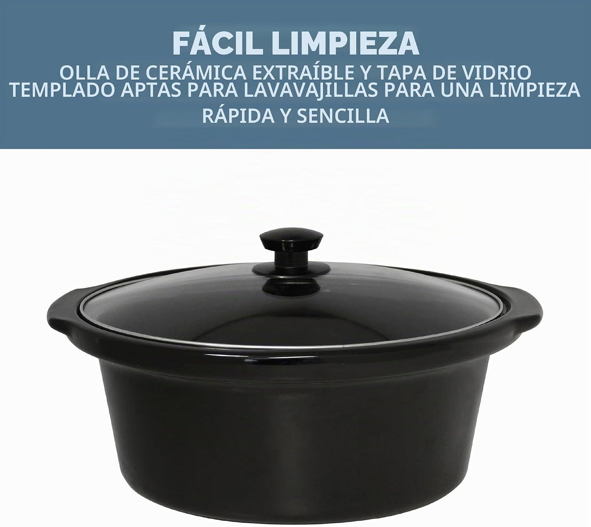 West Bend Olla de cocción lenta manual de 6 cuartos estilo cerámica con olla de cerámica ovalada apta para lavavajillas y tapa de vidrio, dos configuraciones de temperatura más función mantener