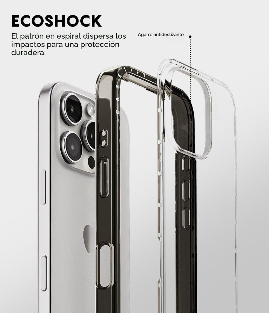 CASETiFY Funda Compact para iPhone 15 Pro Max [Delgada y Elegante/Compatible con Magsafe / Protección contra caídas de 4 pies de grado militar 2X] - Cebra-Marrón - Negro Transparente
