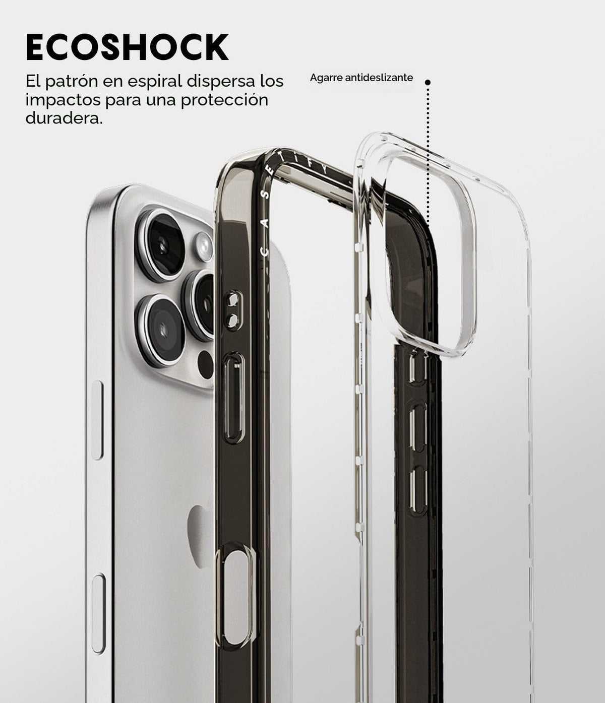 CASETiFY Funda Compact para iPhone 15 Pro Max [Delgada y Elegante/Compatible con Magsafe / Protección contra caídas de 4 pies de grado militar 2X] - Cebra-Marrón - Negro Transparente