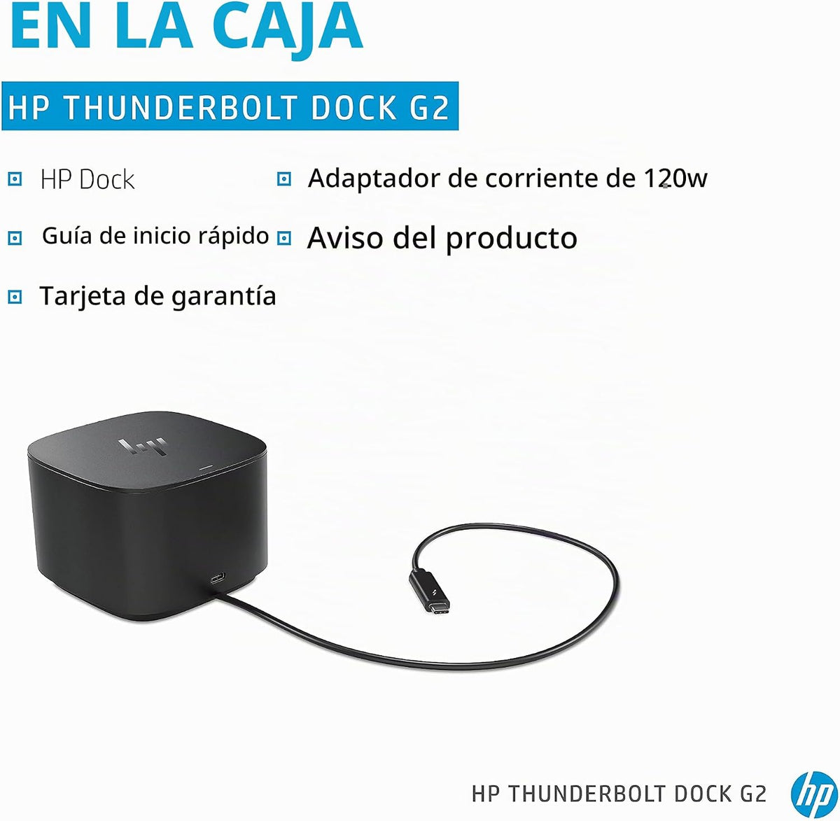 HP Thunderbolt Dock 120W G2 (2UK37AA #ABA) Replicador de puertos de estación de acoplamiento (renovado)