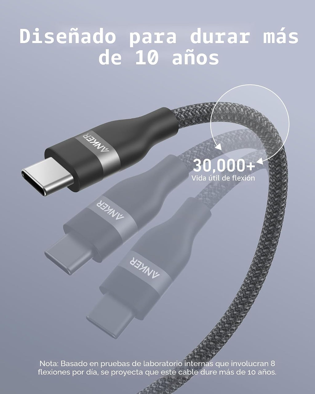 Anker Cable Nano USB C a USB C, cable de carga rápida de 240 W (negro
