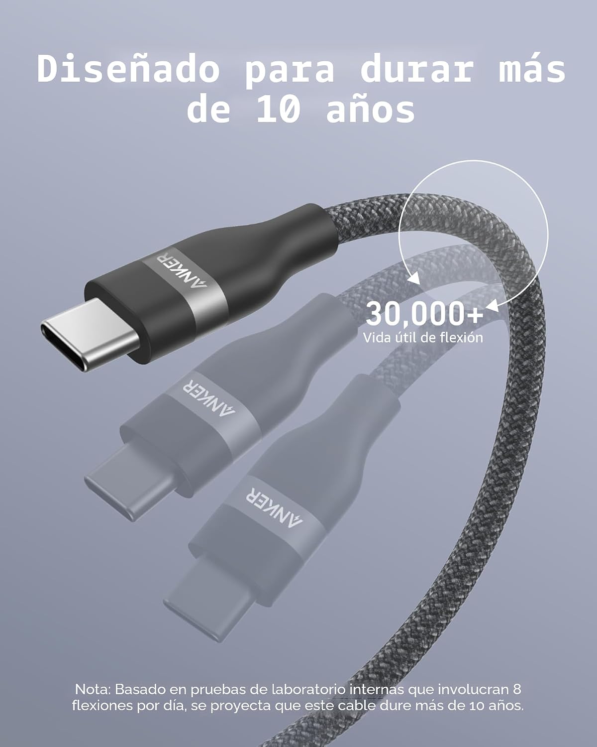 Anker Cable Nano USB C a USB C, cable de carga rápida de 240 W (negro
