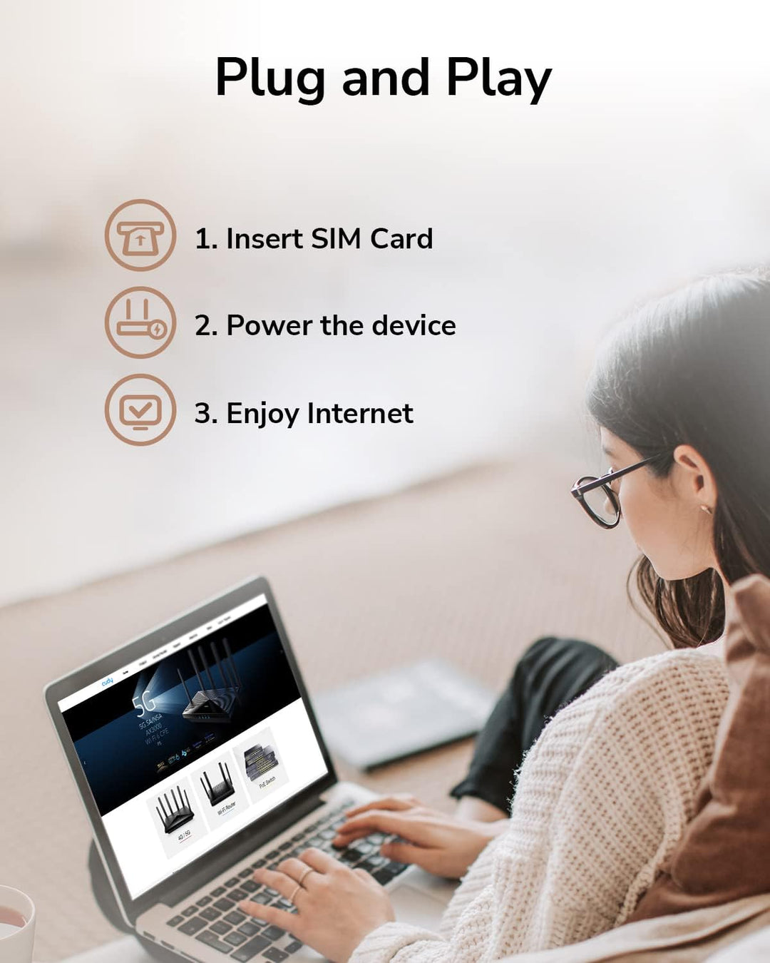 Cudy AC1200 Router de módem 4G LTE desbloqueado de doble