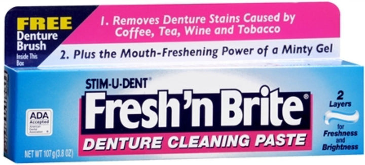 Pasta de limpieza dentaduras Fresh 'N Brite, 3.80 onzas, paquete de 4