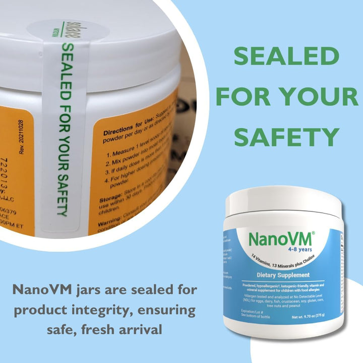 NanoVM 4-8 años, Multivitamínico para niños sin alérgenos, vitamina...