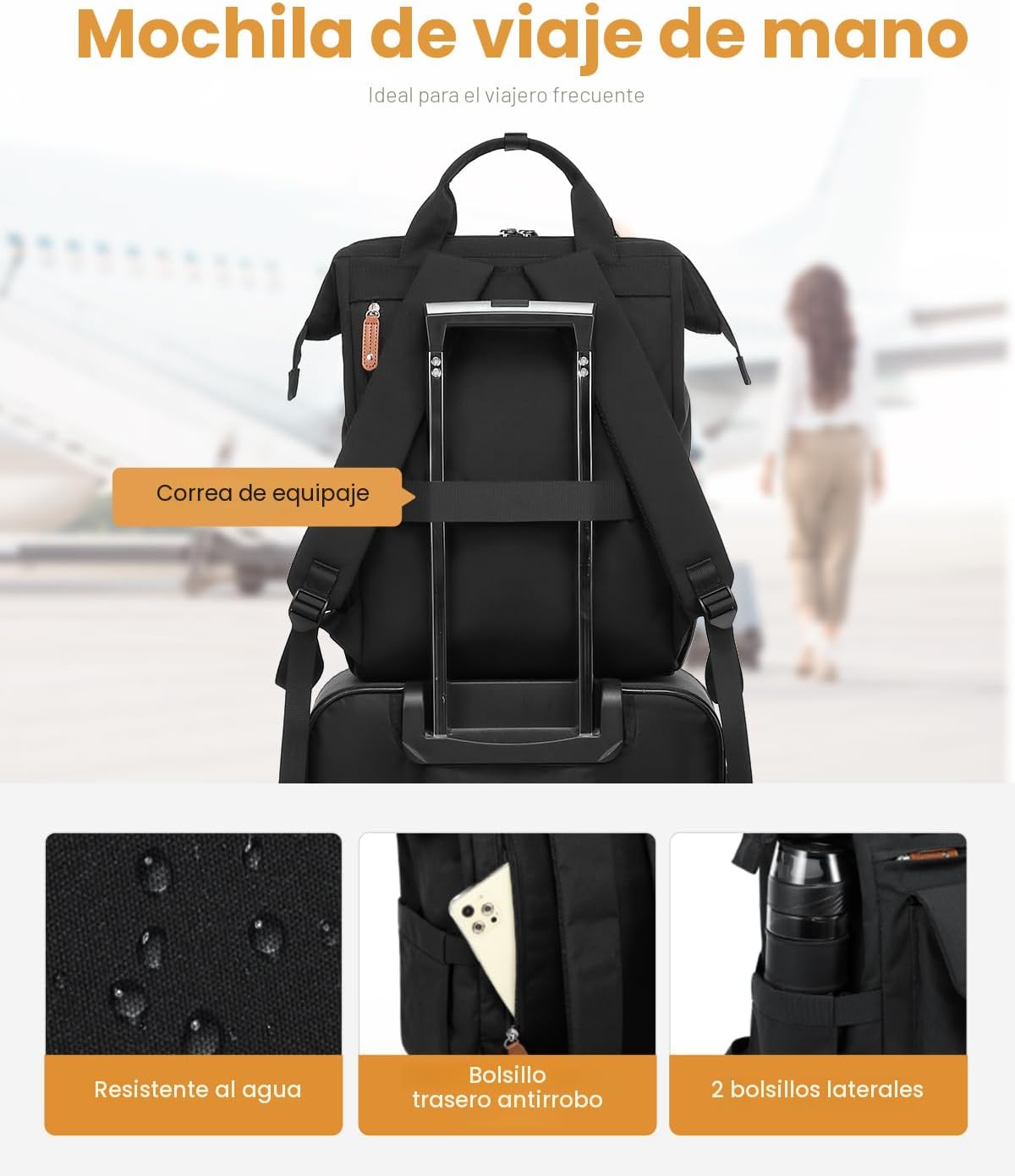 LOVEVOOK - Mochila para laptop, para viaje de trabajo, bolso de enf...
