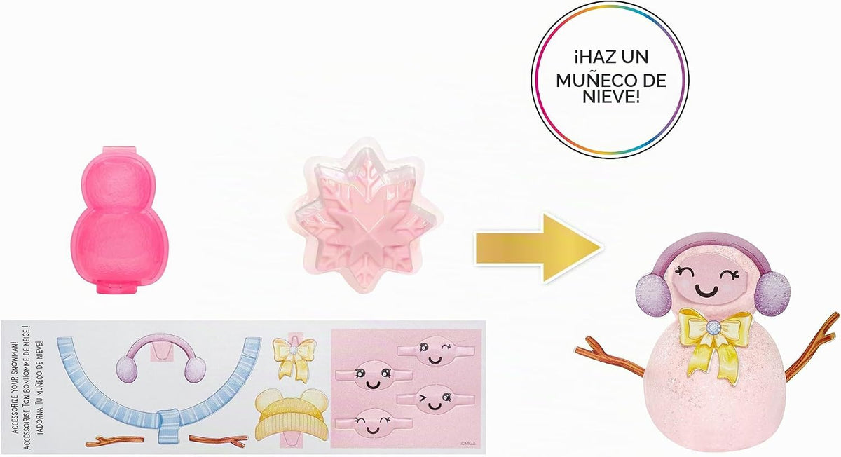 Rainbow High Winter Wonderland Bella - Muñeca de moda rosa de 11 pulgadas con nieve mágica oculta en la moda que se hincha con agua y kit de muñeco de nieve, gran regalo para niños de 4 a 12 años