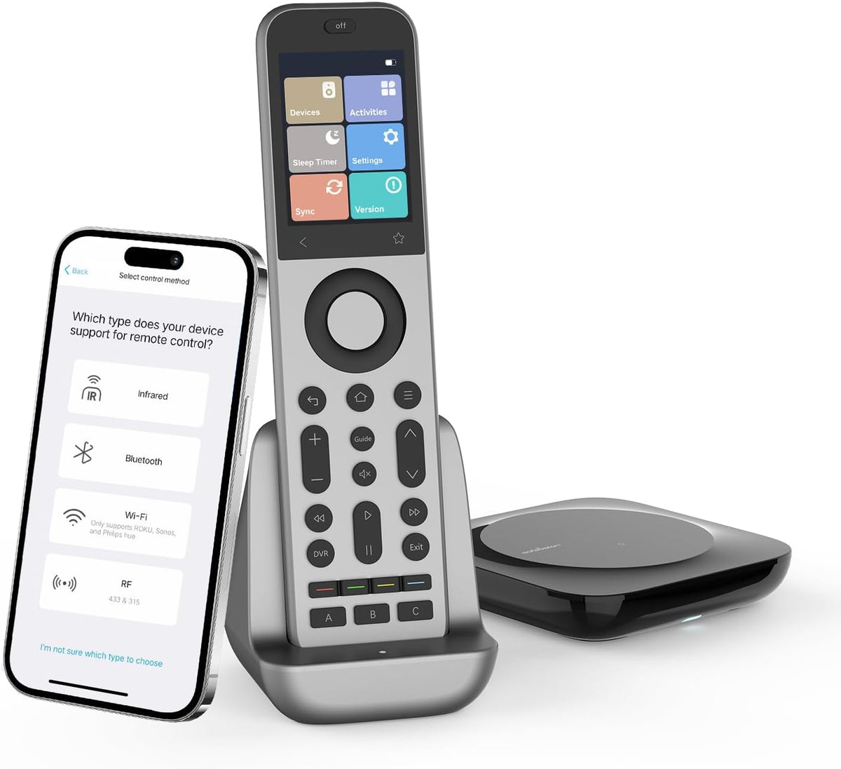 SofaBaton Control remoto universal X2 con pantalla táctil y concentrador, control remoto inteligente todo en uno con base de carga y aplicación personalizada, actividades de un solo toque, funciona