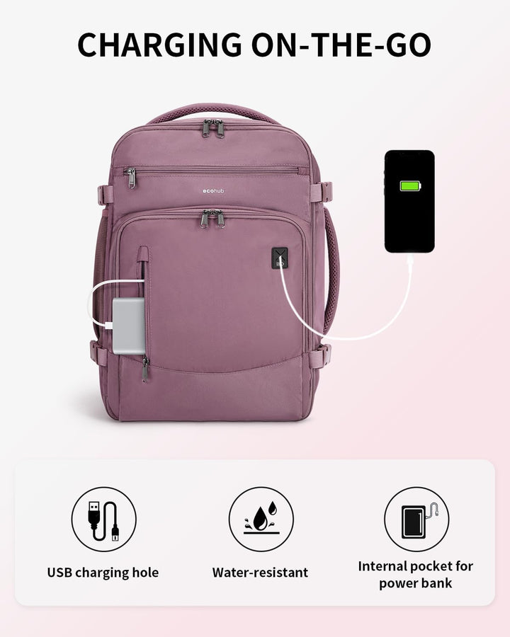 ECOHUB Mochila de Viaje Mochila de Transporte, Rosado-2, Mochilas d...