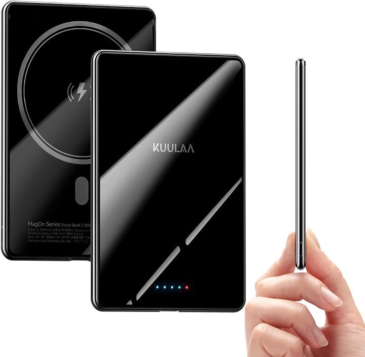 Kuulaa Banco de energía ultra delgado, 0.28 pulgadas MagSafe PowerB...