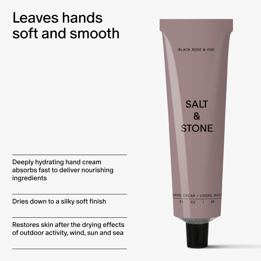 Salt &amp; Stone Crema de manos para mujeres y hombres | Rosa negra...
