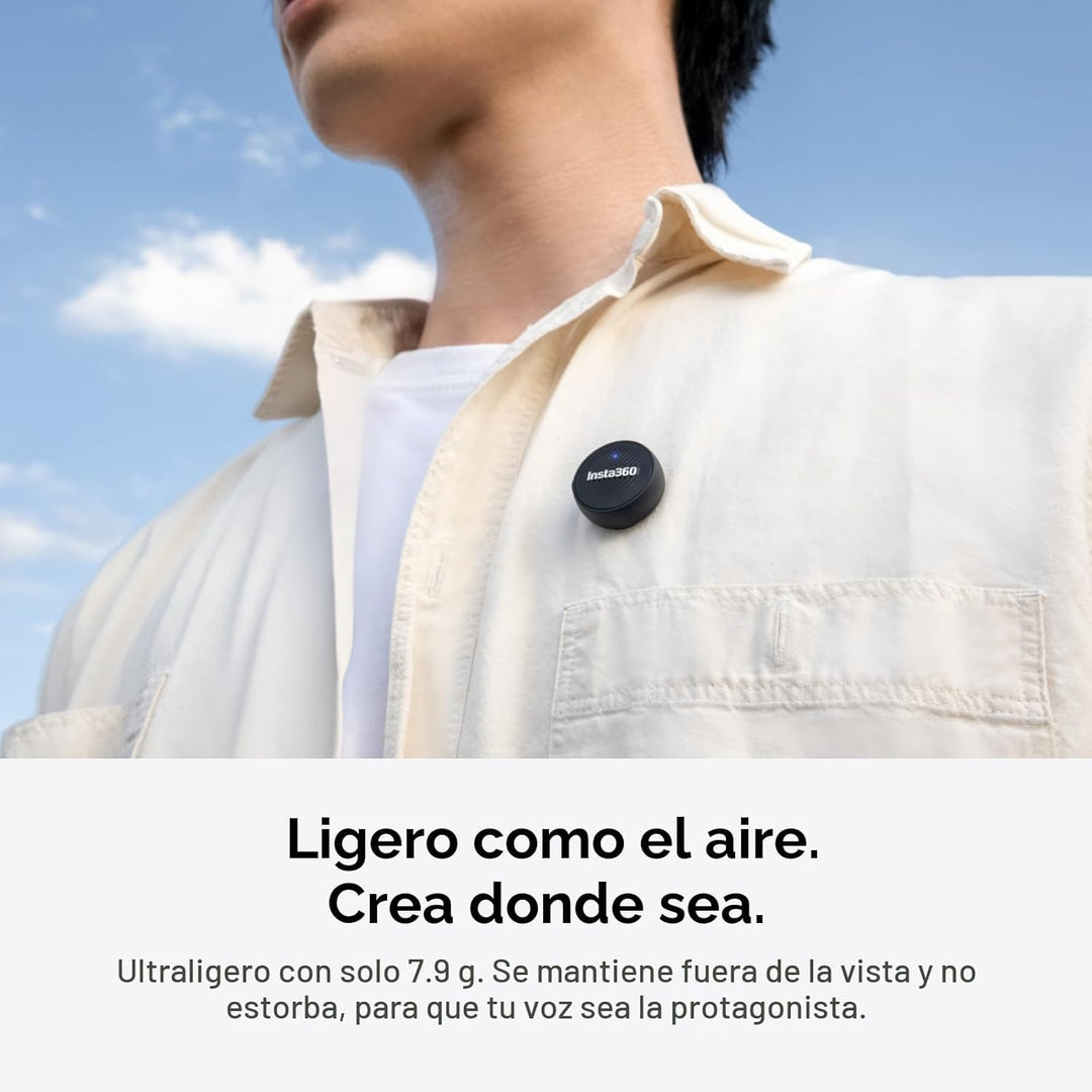 Insta360 Transmisor de aire de micrófono, ultraligero de 0.28 oz, m...