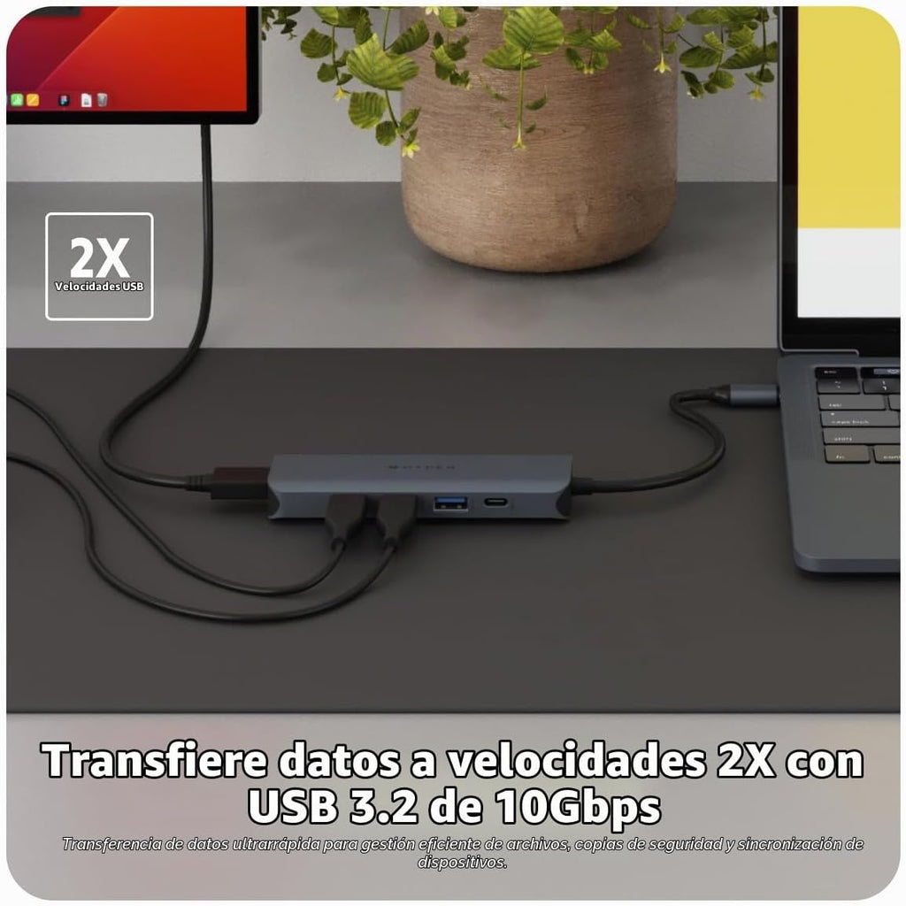 Hyper, hub USB 3.2 de 6 puertos, alimentado