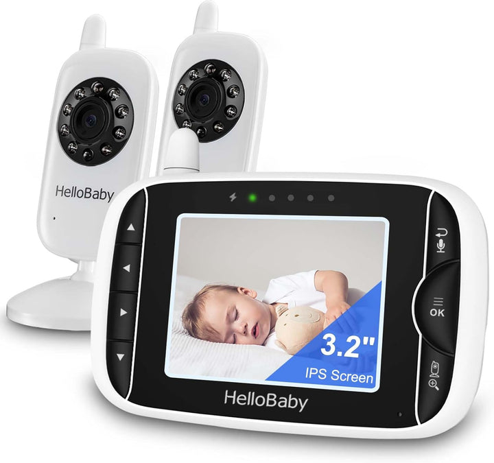 HelloBaby Monitor de bebé con 2 cámaras, monitor de bebé sin WiFi,...