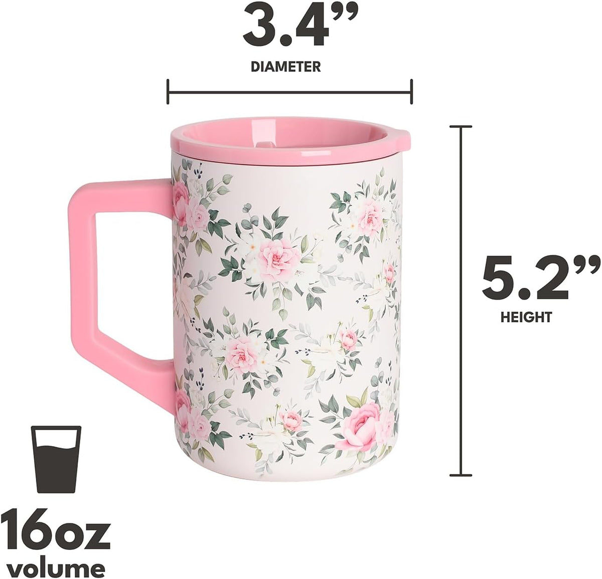Elemental Summit - Taza de café aislada de acero inoxidable con tapa y tapa (16 onzas)