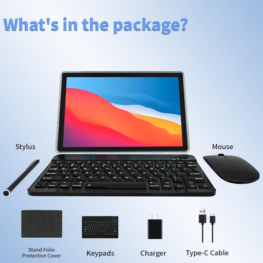 ECOPAD Tablet Android 15, tabletas de 10 pulgadas con teclado y mou...