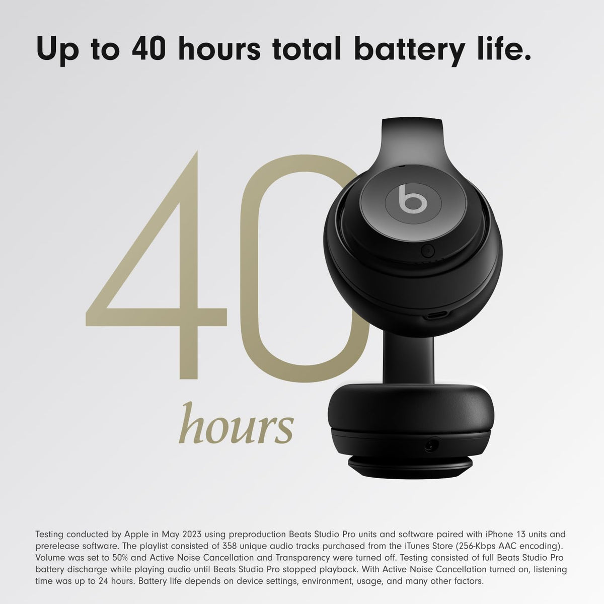 Beats Studio Pro - Auriculares inalámbricos Bluetooth, Negro, Cable Beats Studio Pro y USB-C