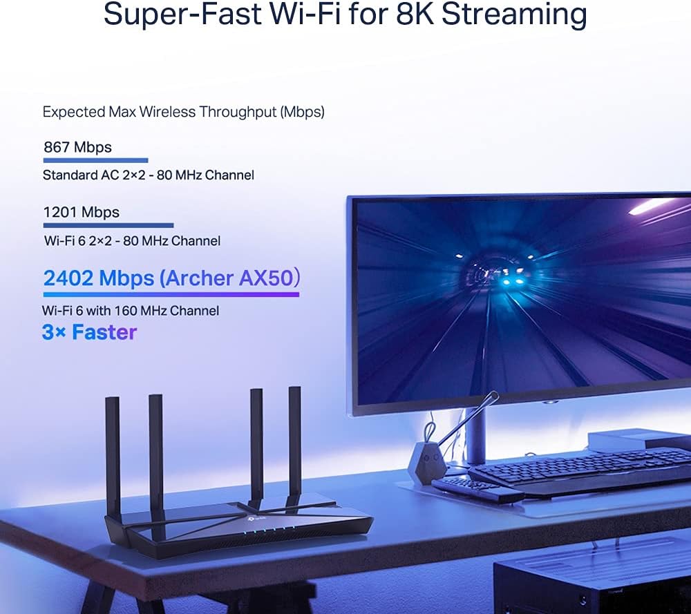 TP-Link Archer AX50 AX3000 Router Gigabit inalámbrico de doble band...