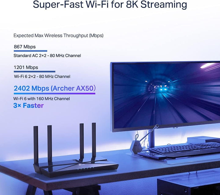 TP-Link Archer AX50 AX3000 Router Gigabit inalámbrico de doble band...