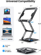 Soporte para laptop de 15 pulgadas para escritorio giratorio de 360°