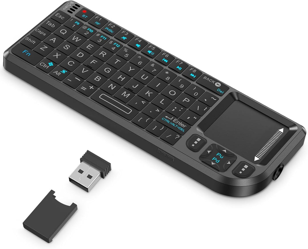 Mini teclado con panel táctil, mini teclado Bluetooth, portátil ina...