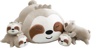 TOYSYM Perezoso de peluche lindo perezoso de peluche con 4 peluches...