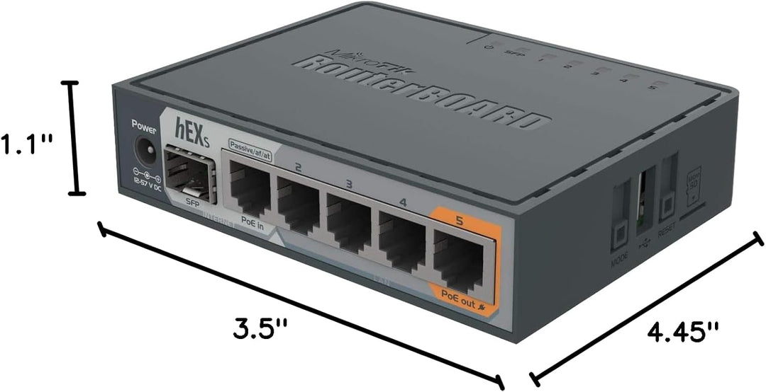 MikroTik Router hEX S Gigabit Ethernet con puerto SFP (RB760iGS)