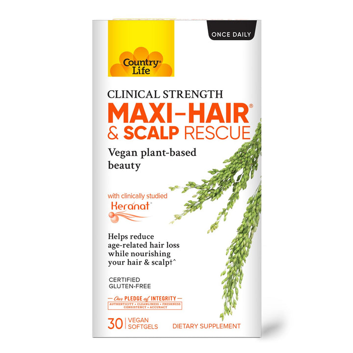 Country Life Maxi-Hair &amp; Scalp Rescue, belleza a base de planta...