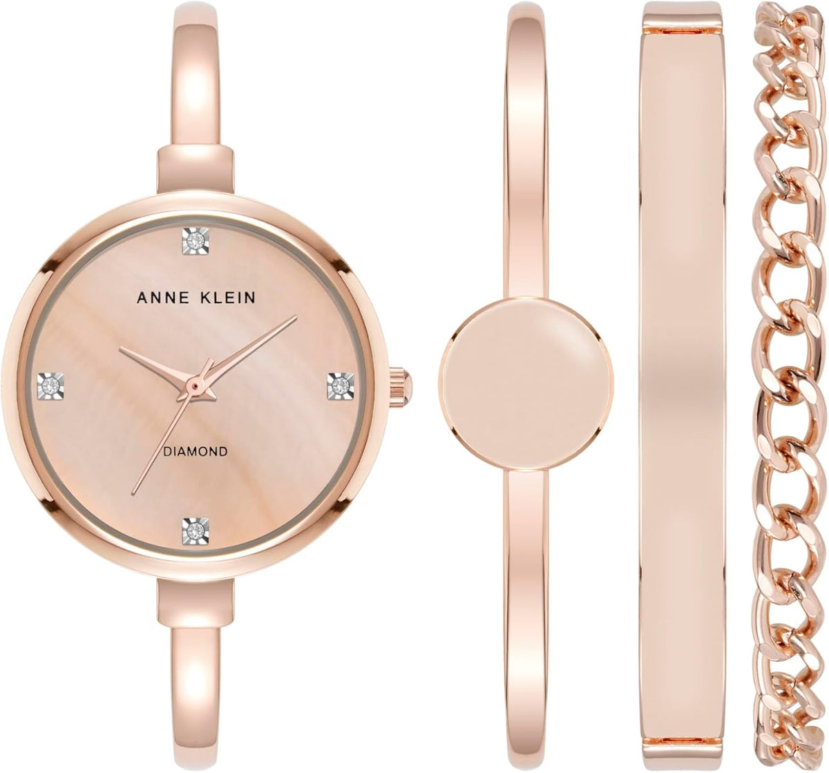 Anne Klein Reloj de pulsera para mujer y juego de pulseras