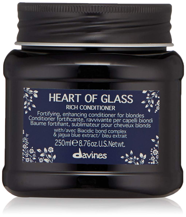 Davines Heart of Glass Rich Conditioner, Fortifying Treatment for B...