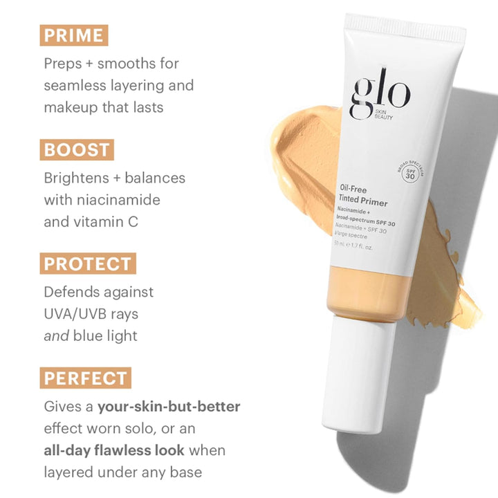 Glo Skin Beauty Imprimación teñida sin aceite SPF 30, (medio ligero...