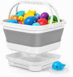 Organizador plegable de almacenamiento de juguetes de baño, base