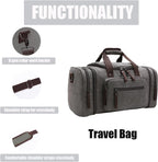 Bolsa de viaje para hombre, bolsa de fitness de mano, senderismo y viaje de negocios, lona de gran capacidad, Gris, Estilo retro europeo y americano