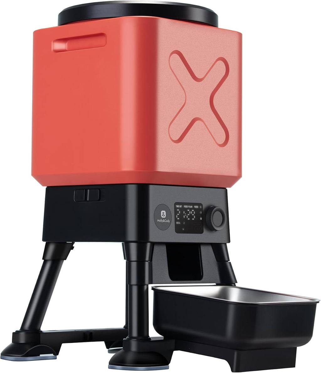 Comedero automático para perros de 14 litros para razas grandes, capacidad extragrande, antibloqueo, dispensador automático de alimentos para perros, fuente de alimentación doble, cuenco de acero