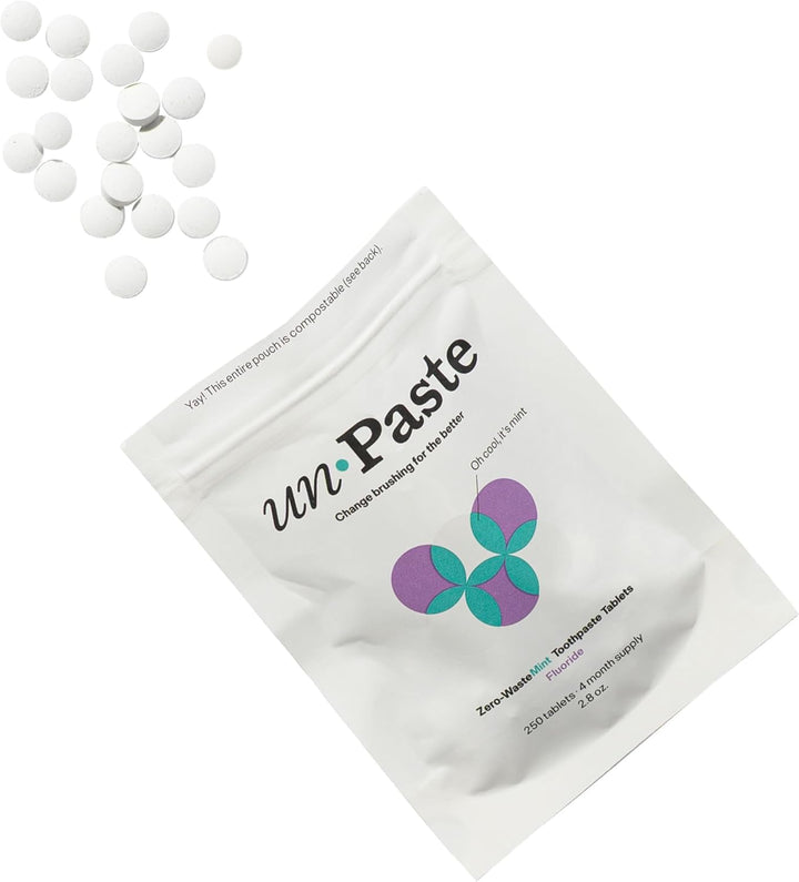Tabletas de pasta de dientes con flúor sin pegar, menta, 250ct | Xi...