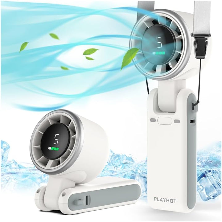 PlayHot Ventilador turbo portátil de mano, de 5 velocidades, funcio...