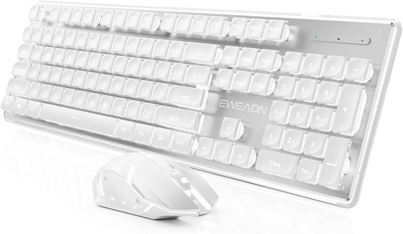 Combo de teclado y mouse inalámbricos con teclas de pudín retroilum...