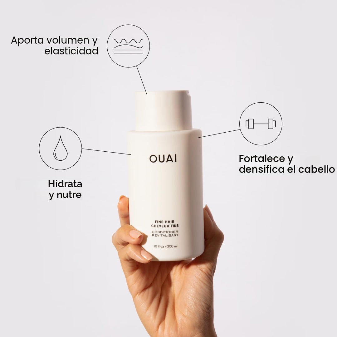OUAI Set de Champú y Acondicionador para Cabello Fino - Champú y Ac...