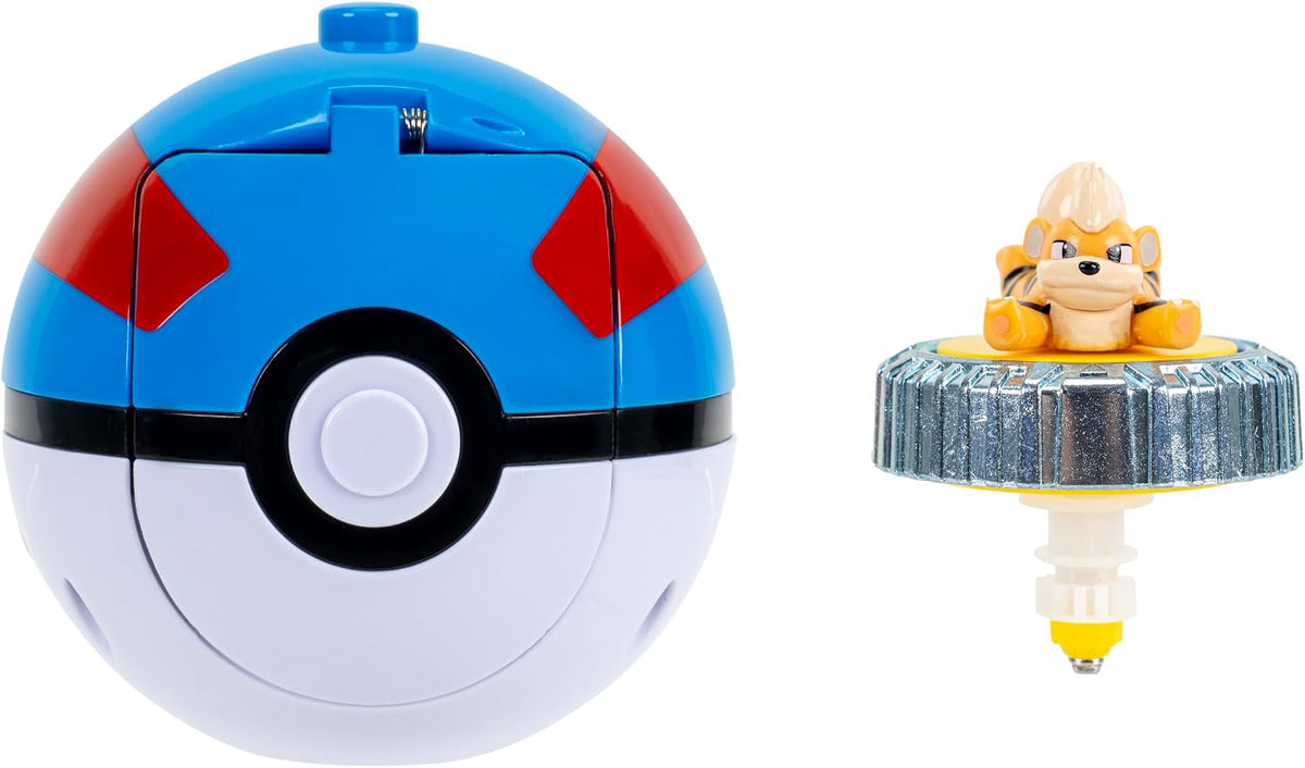 Pokémon Growlithe Battle Spinner Pack – Battle Spinner con gran lanzador de bolas