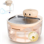 Fuente de agua para gatos sin bombas, fuente para mascotas para gatos en interiores, 3L/102 onzas, dispensador automático de agua para gatos, bandeja de acero inoxidable, funciona con pilas, inalámbrica con sensor de movimiento