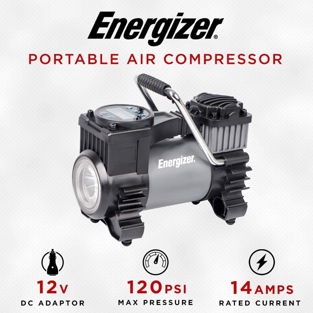 Energizer Inflador de neumáticos portátil con compresor de aire, bo...