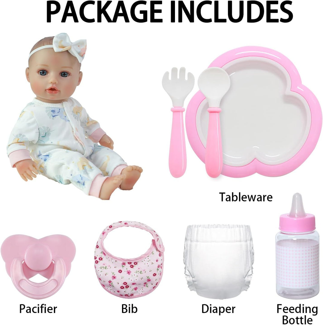 SCOM First Baby Doll Girl - Muñeca suave realista de 16 pulgadas co...